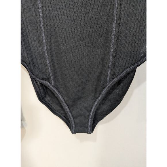 Free People Intimately Black Henley Long Sleeve Bodysuit Size S - Picture 4 of 10